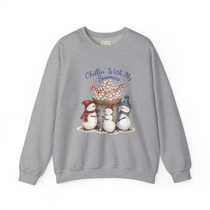 Chillin with my Snomies Sweatshirt, Snowman Apparel, Funny Snowman Shirt, Cute Snowman, Let It Snow, Snowman Lover Gift
