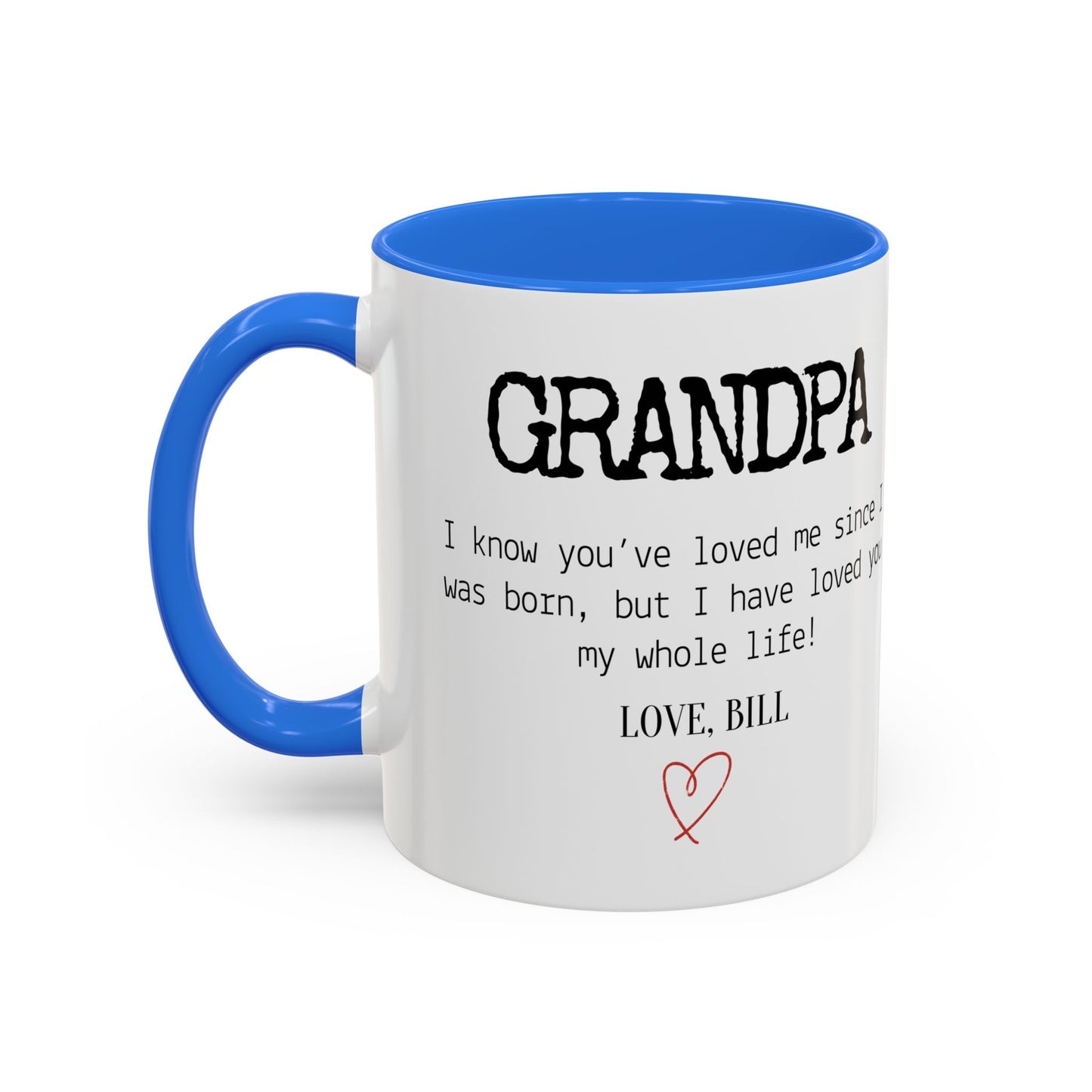 Personalized Grandpa Mug, Gift from Grandchild, Custom Message Coffee Cup, Grandpa Birthday Gift, Father’s Day Mug, Sentimental Gift for Grandpa