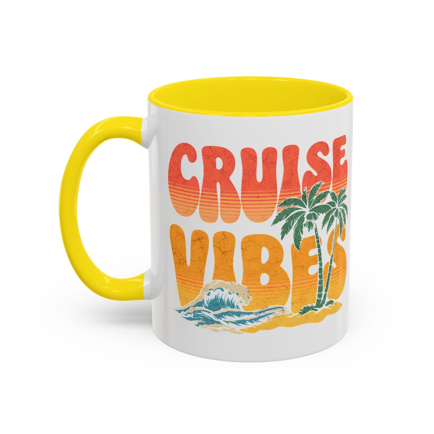 Cruise Vibes Accent Coffee Mug, Cruise Gifts, Royal Caribbean, Disney Cruise Line, Travel Mode, Birthday Cruise Mug