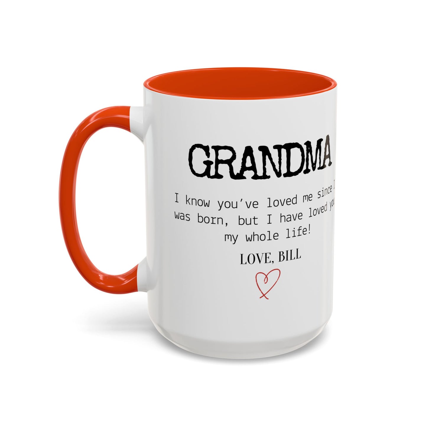 Personalized Grandma Mug, Gift from Grandchild, Custom Message Coffee Cup, Grandma Birthday Gift, Mother’s Day Mug, Sentimental Gift for Grandma