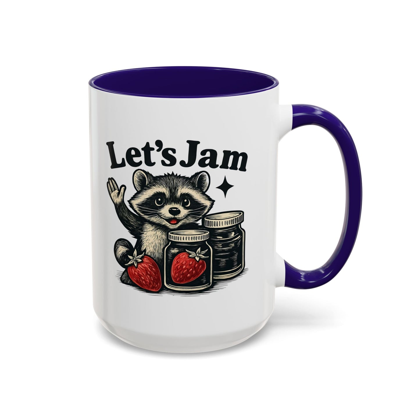 Racoon Mug, Racoon Gifts, Let's Jam Coffee Mug, Strawberry Mug, Cute Summer Mug, Raccoon Strawberry Mug, Funny Raccoon Mug, Trending Now
