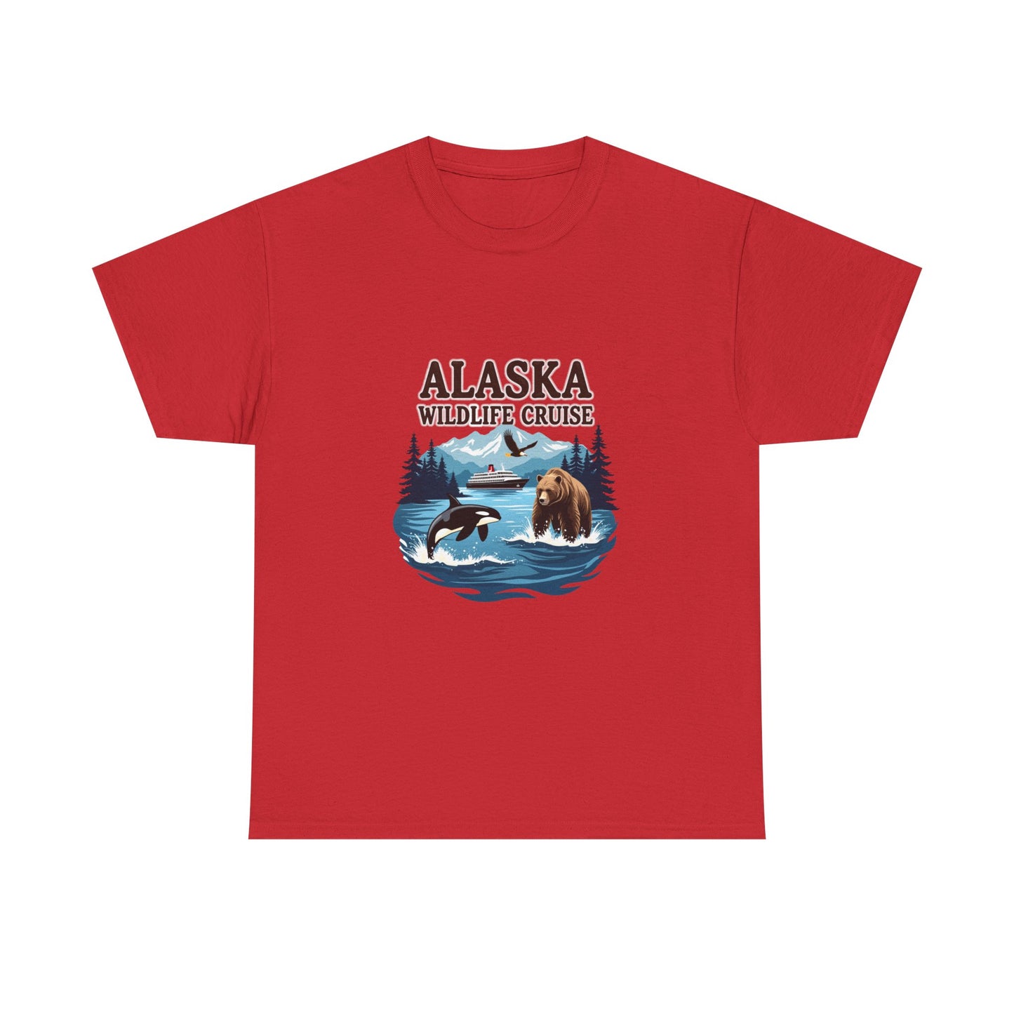 Alaska Wildlife Cruise Unisex Heavy Cotton Tee, Alaska Cruise Shirt, Wildlife Vacation Tee, Nature Enthusiast Gift