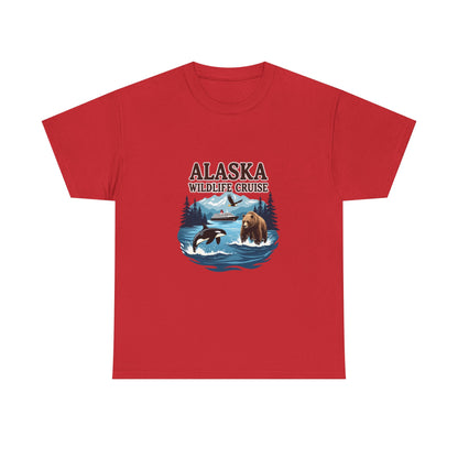 Alaska Wildlife Cruise Unisex Heavy Cotton Tee, Alaska Cruise Shirt, Wildlife Vacation Tee, Nature Enthusiast Gift