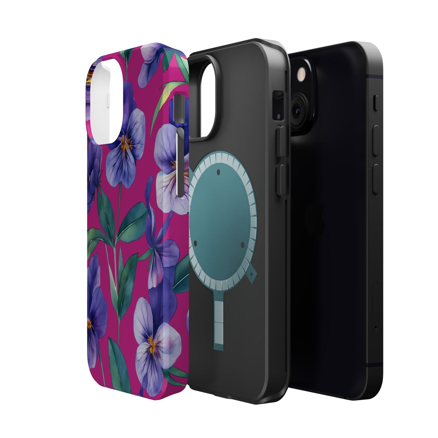 African Violet Floral Magnetic Tough Case, Summer Iphone Case, Wildflower Case, Flower Phone Cover, Stylish Phone Case