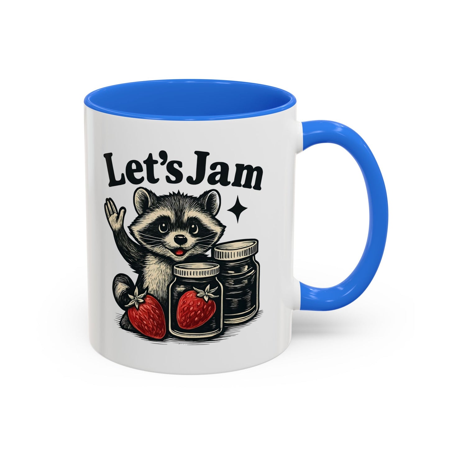 Racoon Mug, Racoon Gifts, Let's Jam Coffee Mug, Strawberry Mug, Cute Summer Mug, Raccoon Strawberry Mug, Funny Raccoon Mug, Trending Now