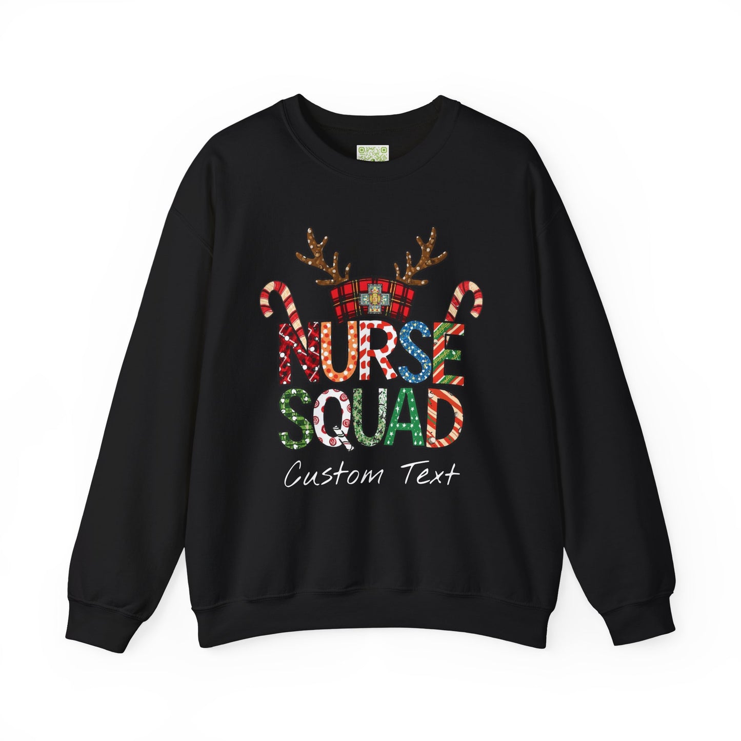 Christmas Nurse Squad Crewneck Sweatshirt – Custom Text Holiday Pullover