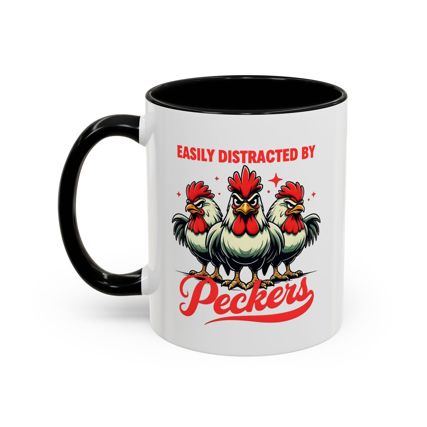 Easily Distracted by Peckers Coffee Mug, Inappropriate Gift, Naughty Valentines, Dark Humor Gift, Offensive Mug, Silly Mug
