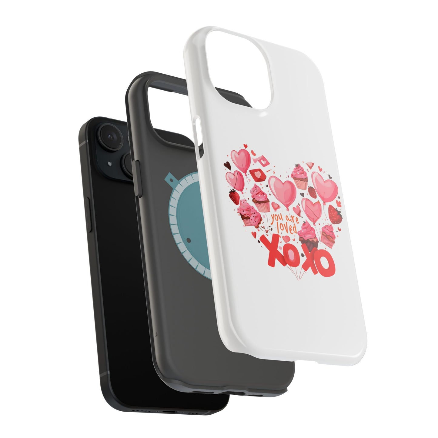 Valentine's Day Magnetic Tough Cases, Cute Phone Cover, Gift for Her, Love Heart Design, Personalizable Tech Accessory