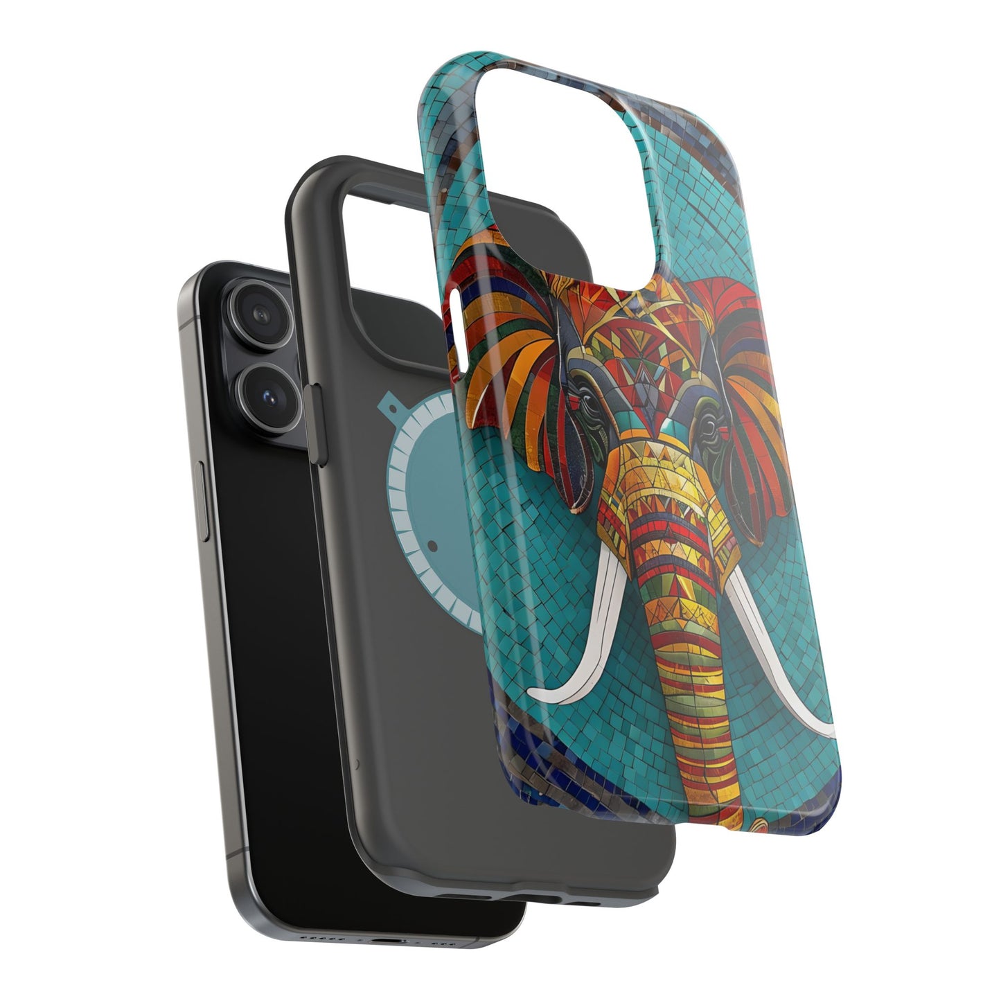 Artistic Elephant Phone Case, Elephant Case, Trendy iPhone Case, Elephant Lover Gift, Unique iPhone Case, Mosaic Design