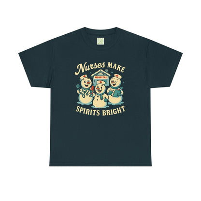 Nurses Make Spirits Bright Tee, Christmas Nurse Shirt, Nurse Holiday, Snowman Tshirt, Gift For Nurse, Nursing Christmas