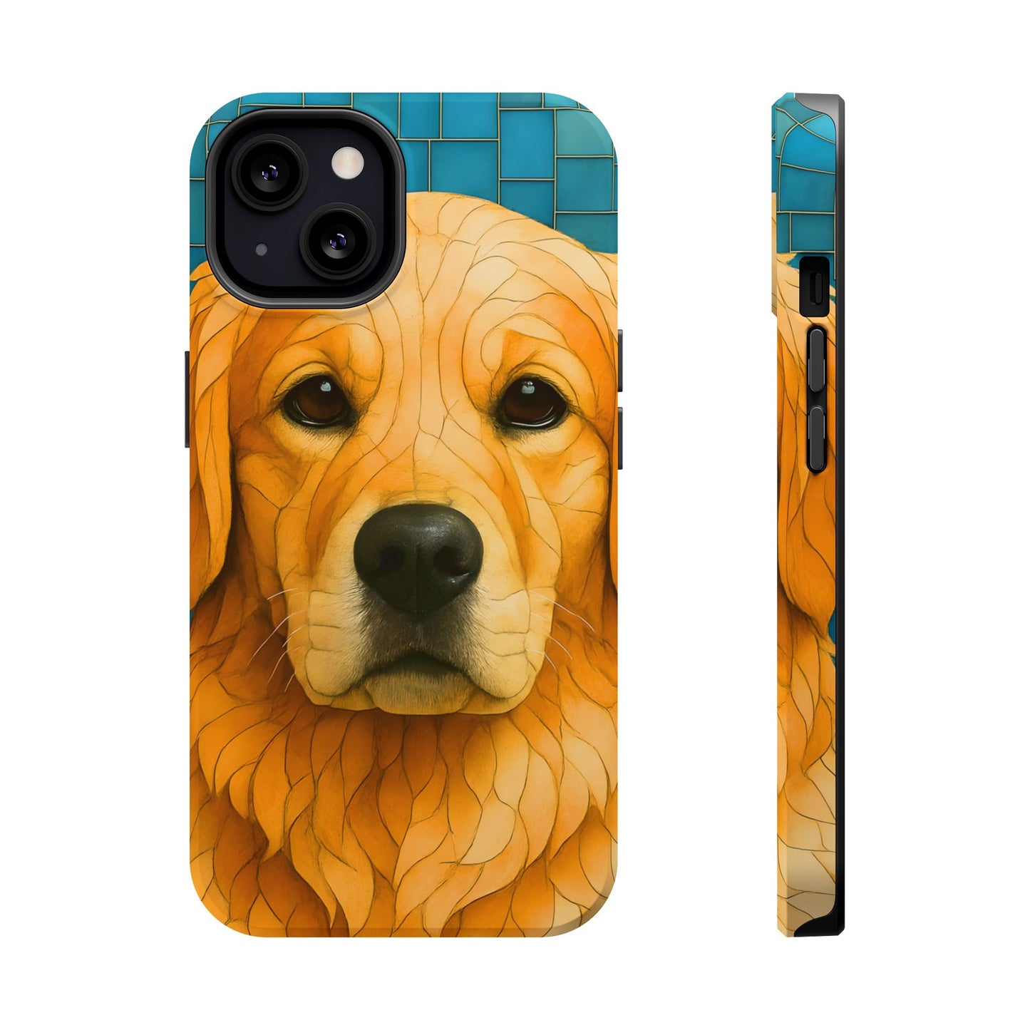 Golden Retriever Mosaic Phone Case, Dog Lover Gift, Protective iPhone Cover, Unique Pet Art, Animal Pattern Case
