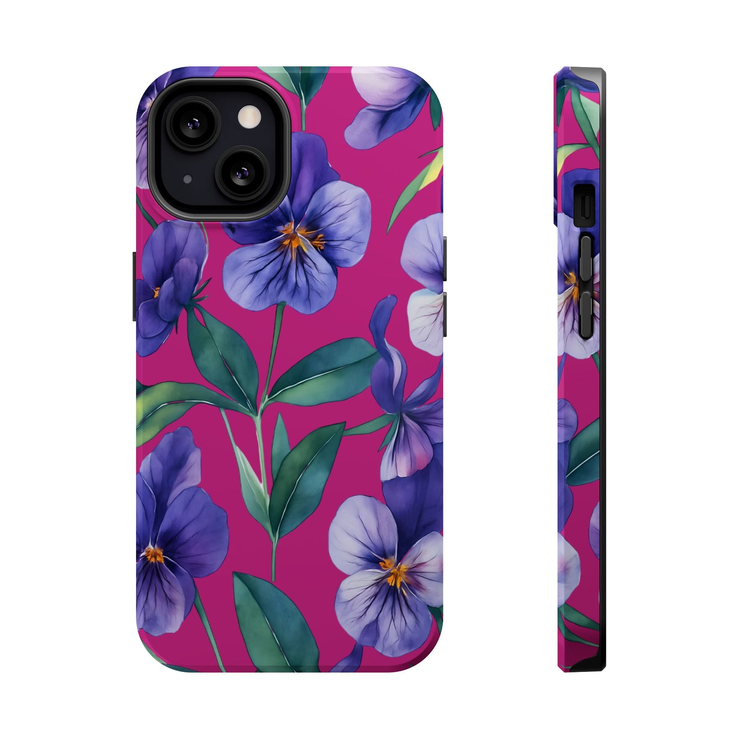 African Violet Floral Magnetic Tough Case, Summer Iphone Case, Wildflower Case, Flower Phone Cover, Stylish Phone Case