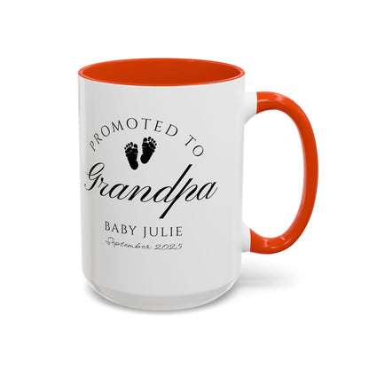 Promoted to Grandpa Mug, Personalized New Grandpa Gift 2025, Custom Baby Announcement Coffee Cup, Pregnancy Reveal for Grandfather, First Grandchild Gift