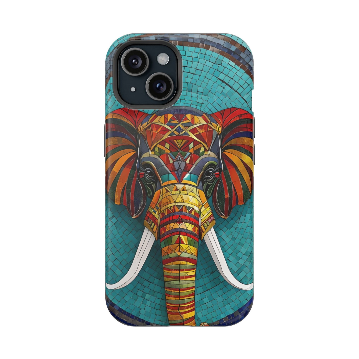 Artistic Elephant Phone Case, Elephant Case, Trendy iPhone Case, Elephant Lover Gift, Unique iPhone Case, Mosaic Design