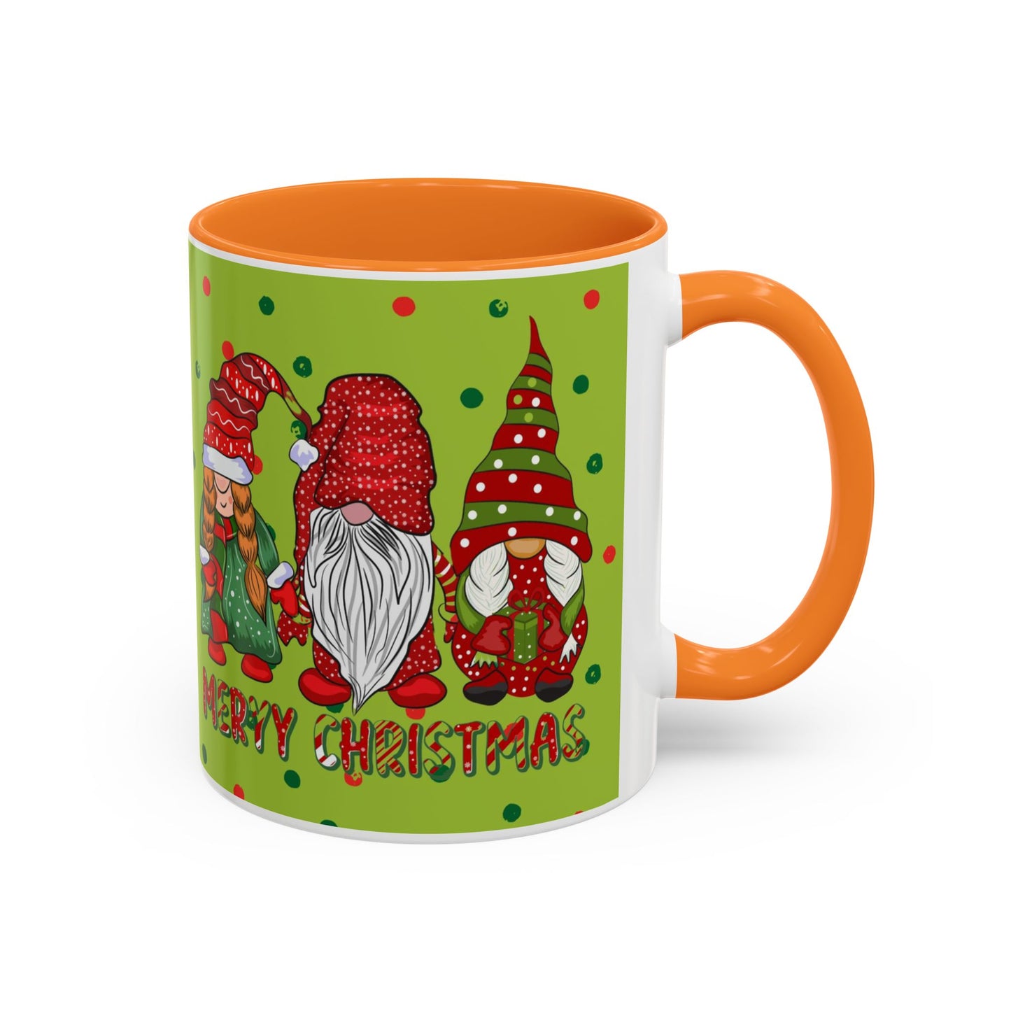 Merry Christmas Gnom Trio. Gnome Mug, Green Holiday Coffee Cup, Festive Hot Cocoa Mug, Cute Gnome Lover Gift, Cozy Winter Christmas Drinkware