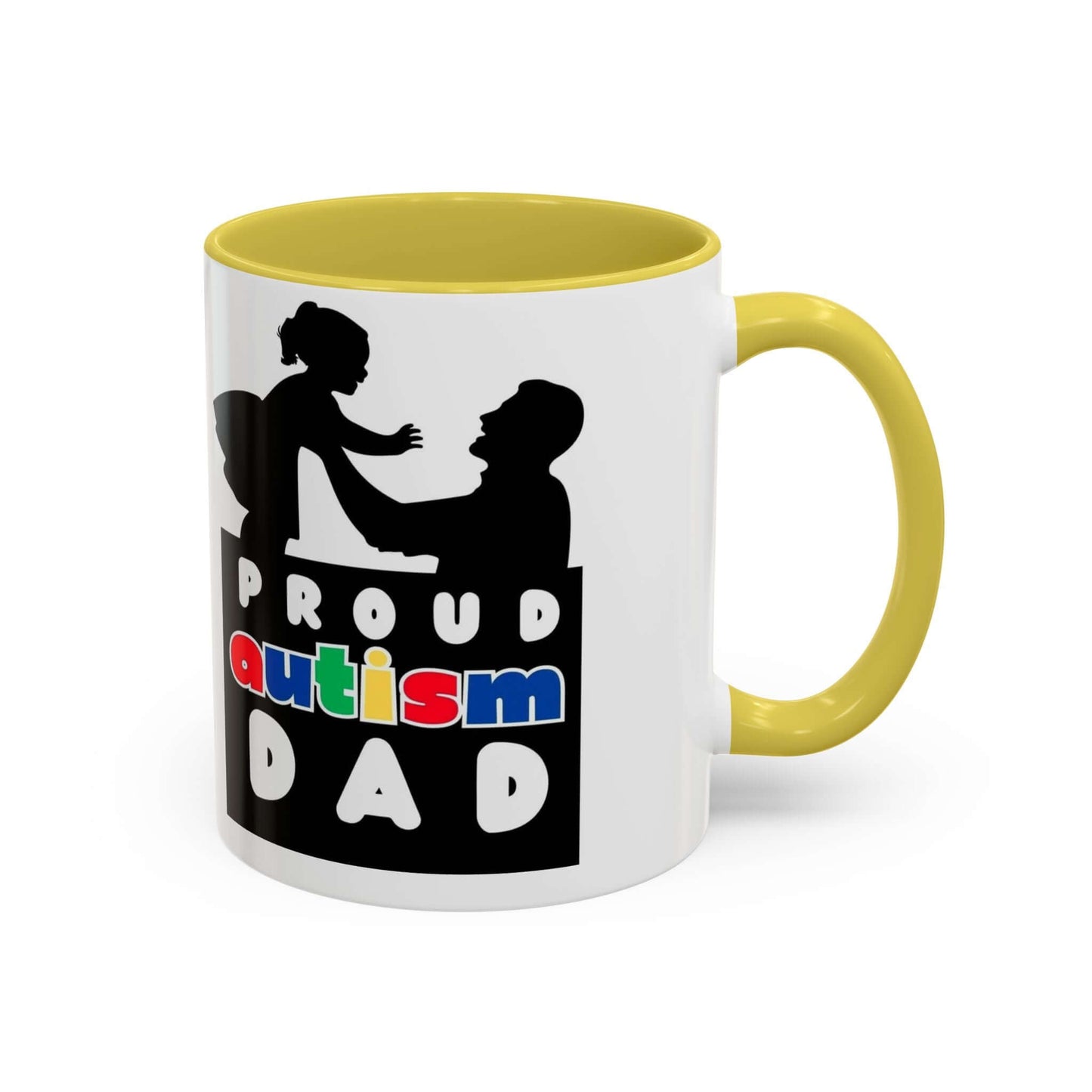 Autism Dad Multi Color Mug, Autism Spectrum Disorder, Neurodiversity Pride Merch, Autism Awareness, Inclusion Matters