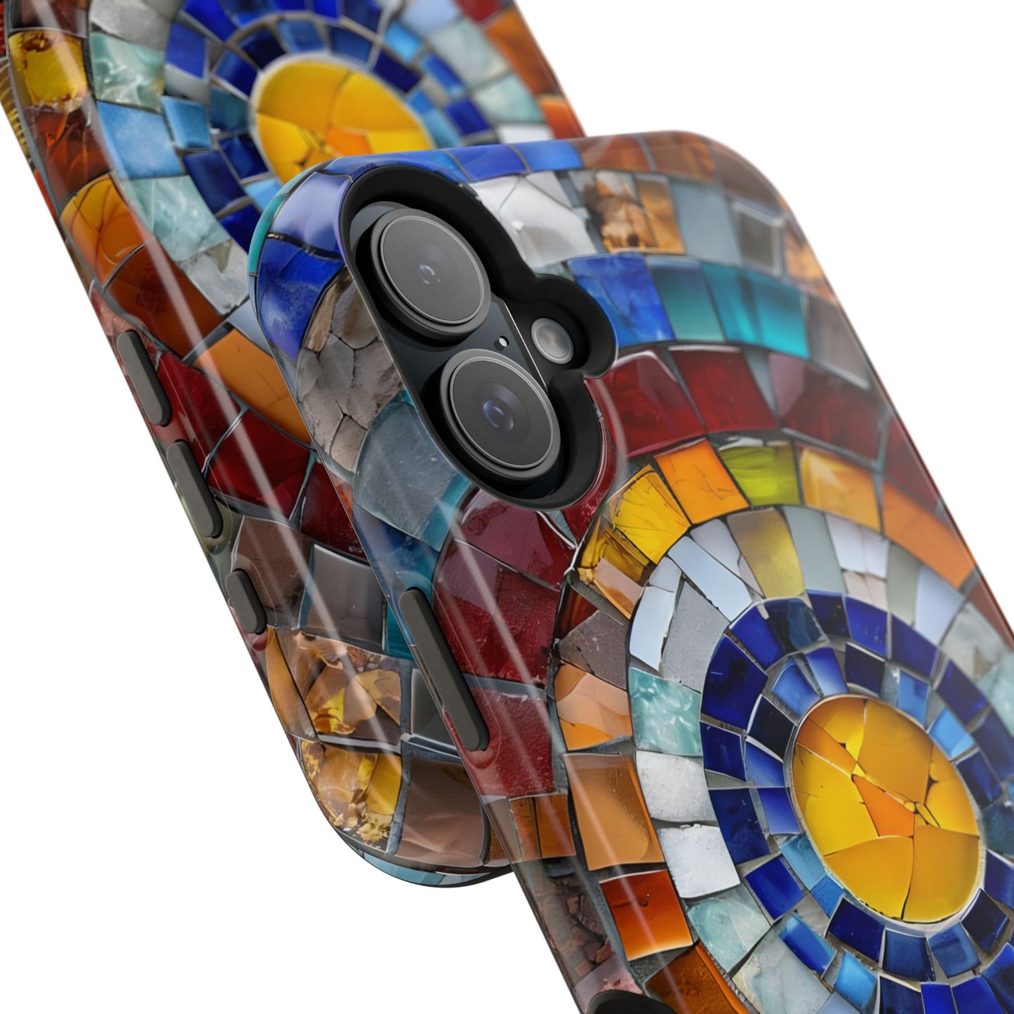 Magnetic Mosaic Phone Case, Trendy iPhone Case, Unique Design, Faux Stained Glass, Custom Phone Cover, Wireless Charging