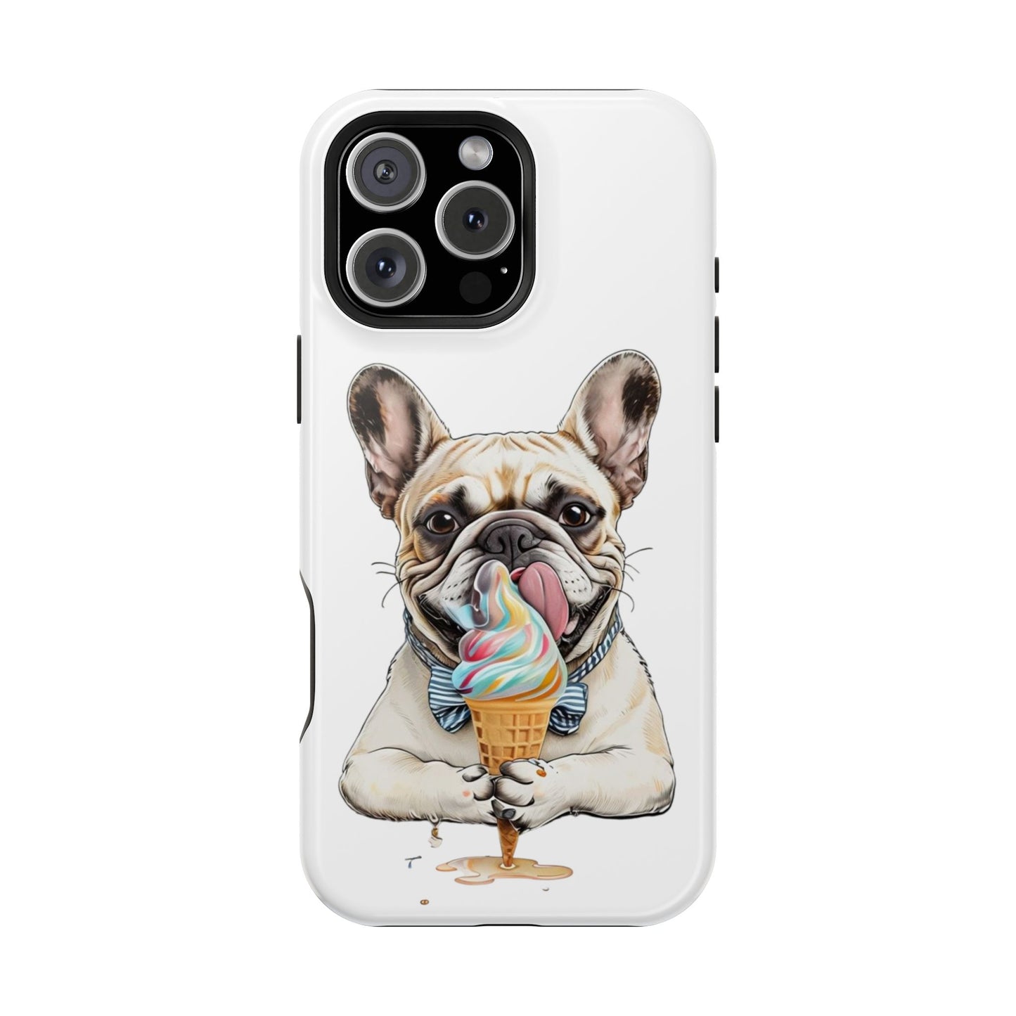 Adorable French Bulldog iPhone Case - Fun Animal Print, MagSafe Tough Cover, Perfect Pet Lover Gift