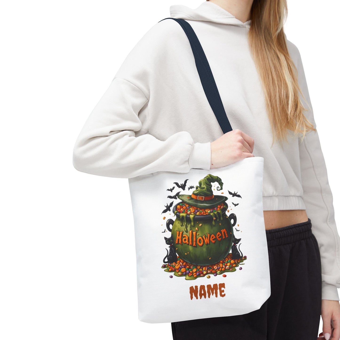 Custom Kids Halloween Trick or Treat Bag – Personalized Candy Tote Sack – Children’s Halloween Gift, Reusable Trick-or-Treat Tote