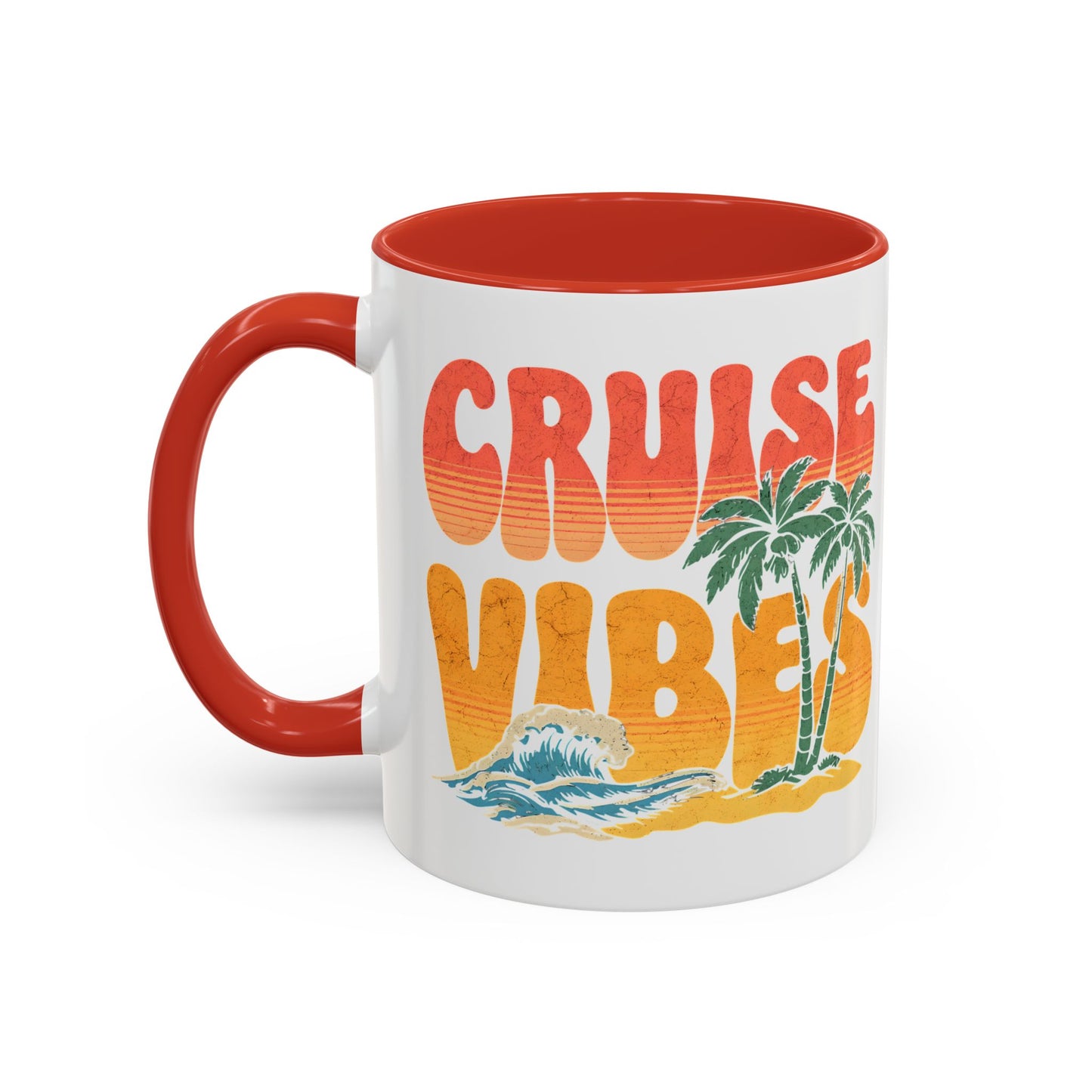 Cruise Vibes Accent Coffee Mug, Cruise Gifts, Royal Caribbean, Disney Cruise Line, Travel Mode, Birthday Cruise Mug