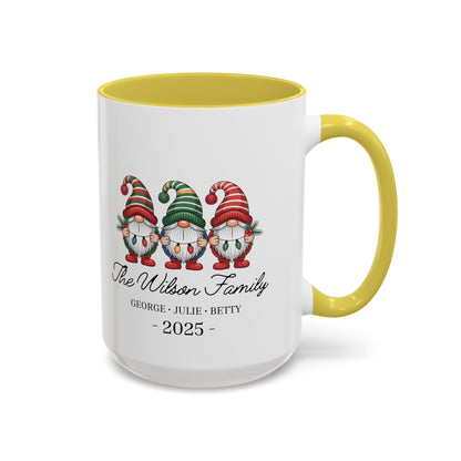 gnome mug, Personalized Family Gnome Christmas Mug, Custom Family Name 2025 Coffee Cup, Cute Holiday Gift for Family, Christmas Gnome Mug Keepsake