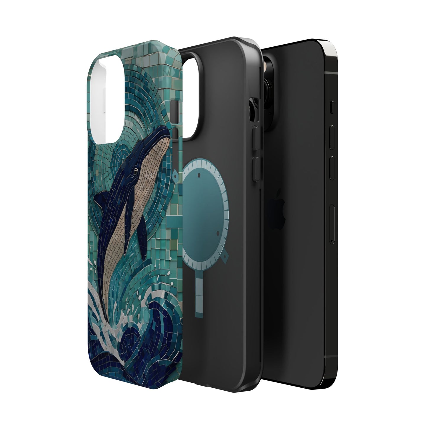 Whale Watching Mosaic iPhone Case, Whale Art, Unique Phone Case, Humpback Whale, Whale Gift, Marine Biology, Whale Watcher