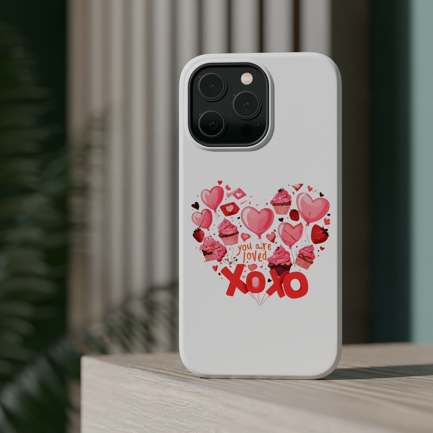 Valentine's Day Magnetic Tough Cases, Cute Phone Cover, Gift for Her, Love Heart Design, Personalizable Tech Accessory