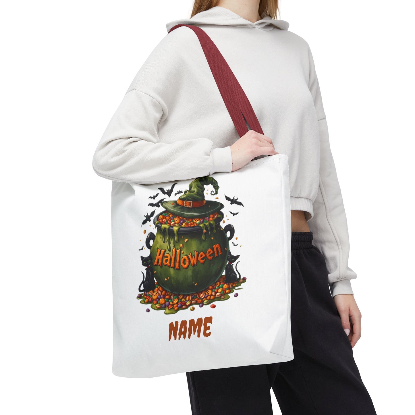 Custom Kids Halloween Trick or Treat Bag – Personalized Candy Tote Sack – Children’s Halloween Gift, Reusable Trick-or-Treat Tote