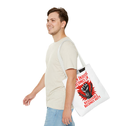 Resistance Duty Tote Bag, Political Protest Tote, Graphic Tote Bag, Subtle Anti Trump, Trendy Tote Bag, Injustice Law