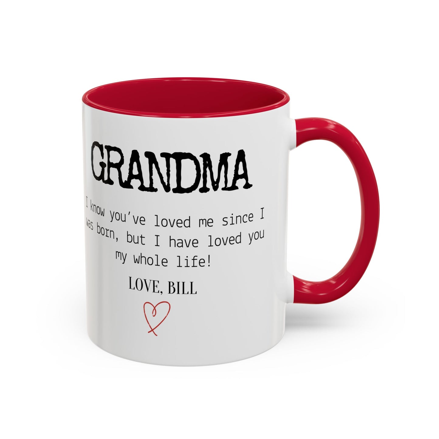 Personalized Grandma Mug, Gift from Grandchild, Custom Message Coffee Cup, Grandma Birthday Gift, Mother’s Day Mug, Sentimental Gift for Grandma