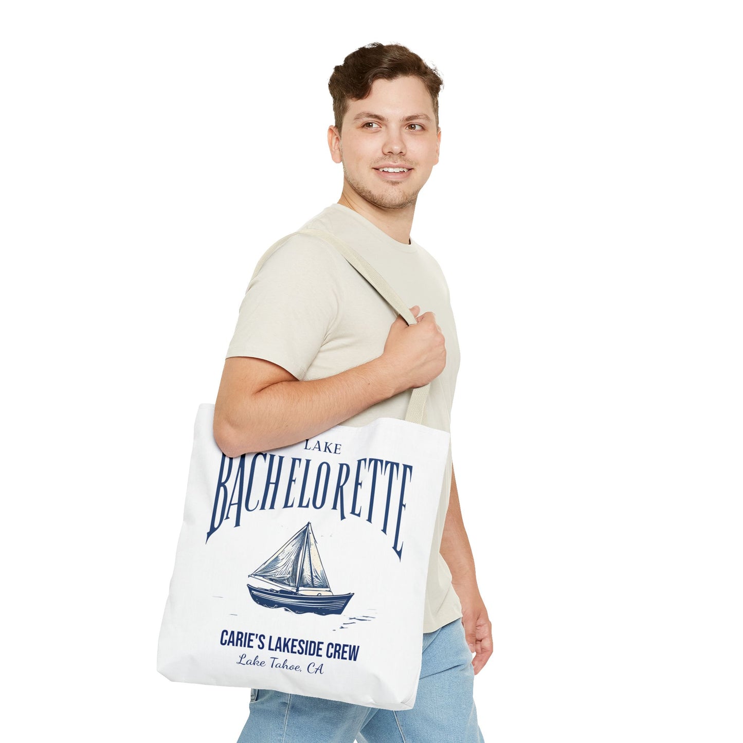 Let's Get Nauti Personalized Tote Bag, Bride Tote Bag, Bridesmaid Tote Bag, Hen Party Favors, Bride Tribe, Lake Bachelorette