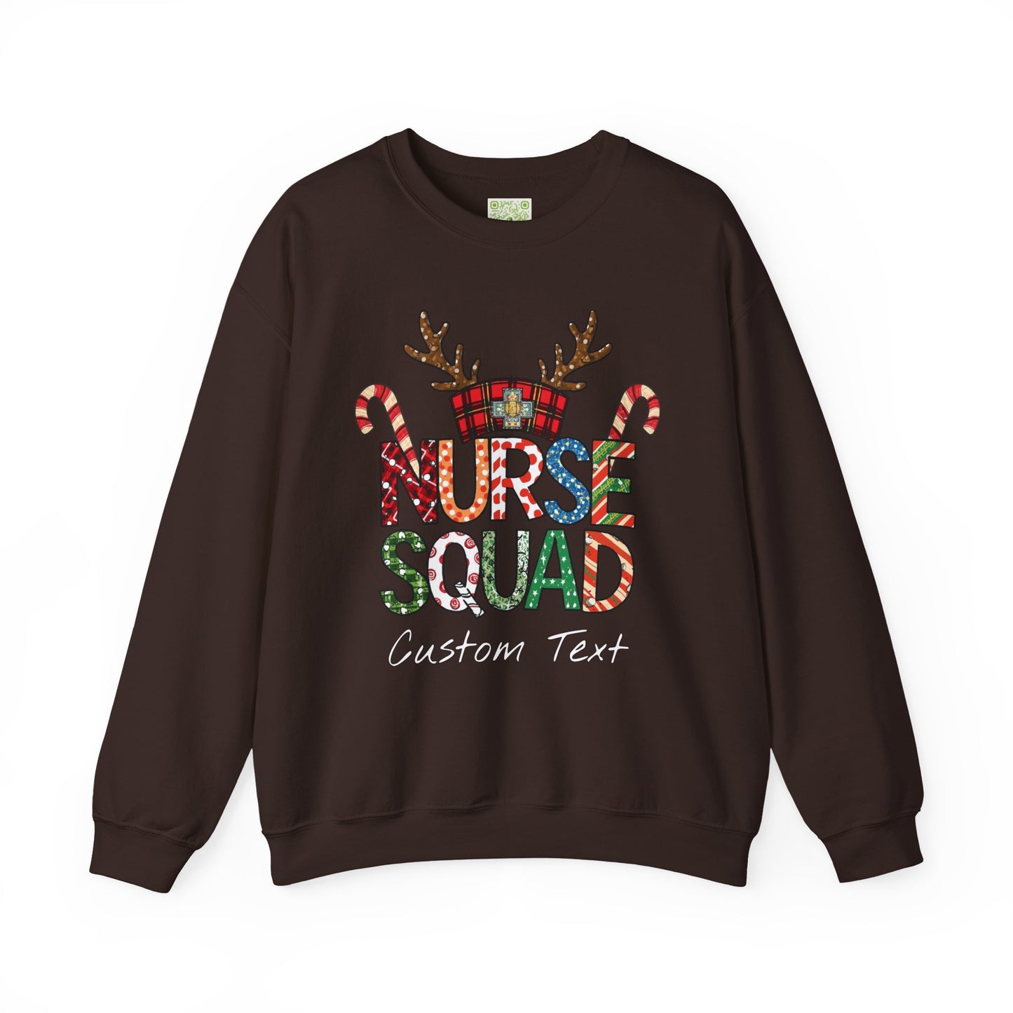 Christmas Nurse Squad Crewneck Sweatshirt – Custom Text Holiday Pullover