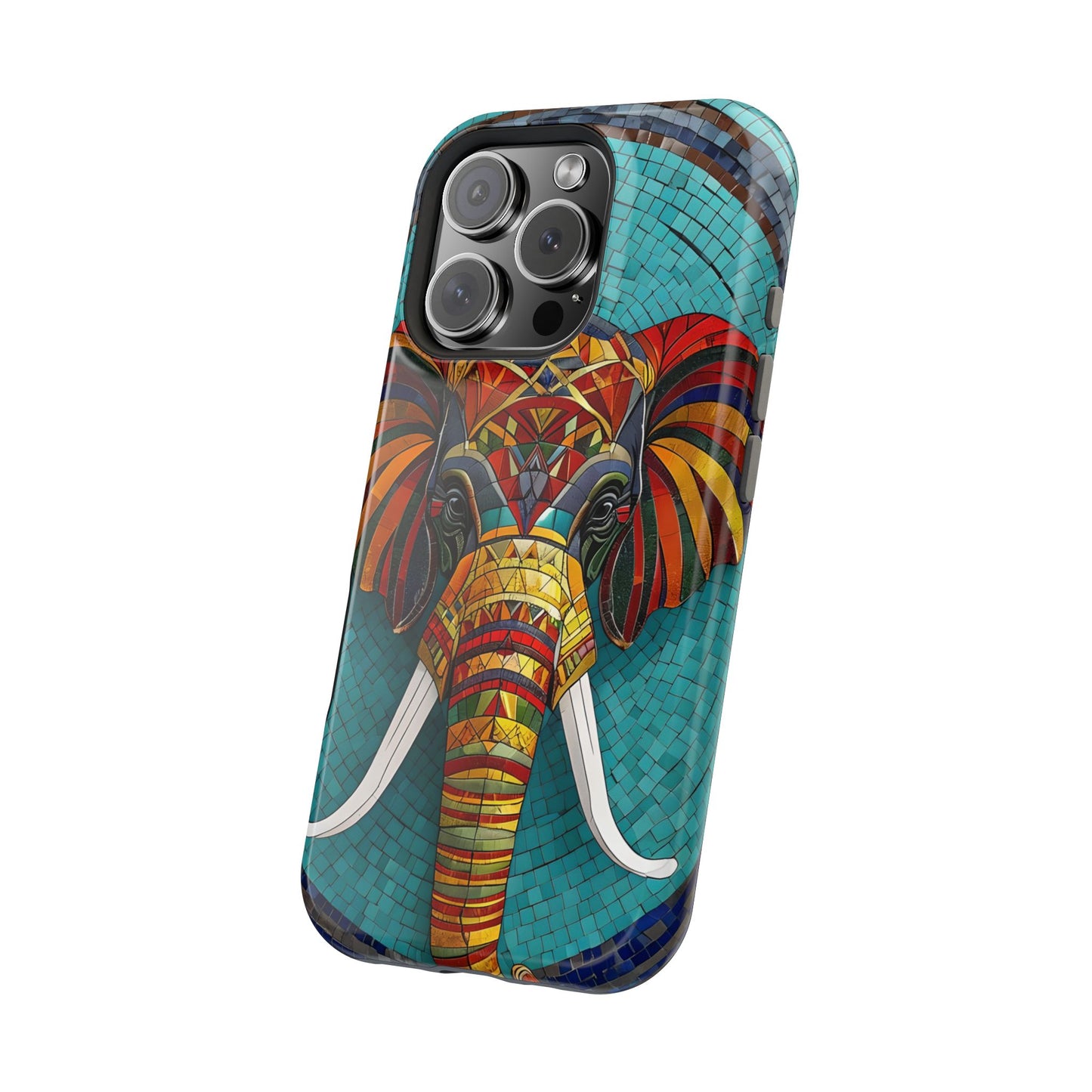 Artistic Elephant Phone Case, Elephant Case, Trendy iPhone Case, Elephant Lover Gift, Unique iPhone Case, Mosaic Design