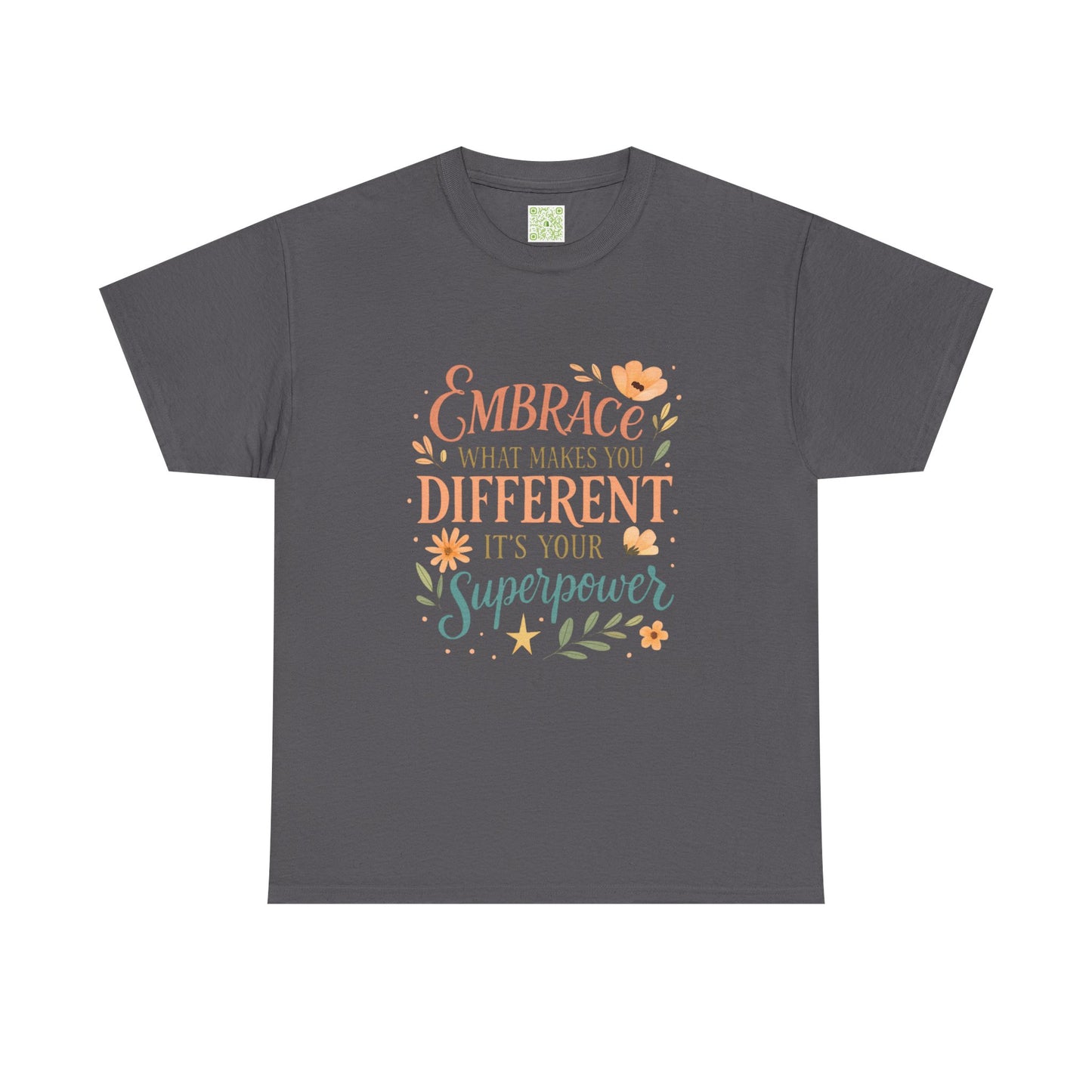 Type 4 Embrace What Makes you Different its your Superpower Tee, Unisex Cotton Shirt for Self-Expression, Gift for Kids, Unique Style Tee