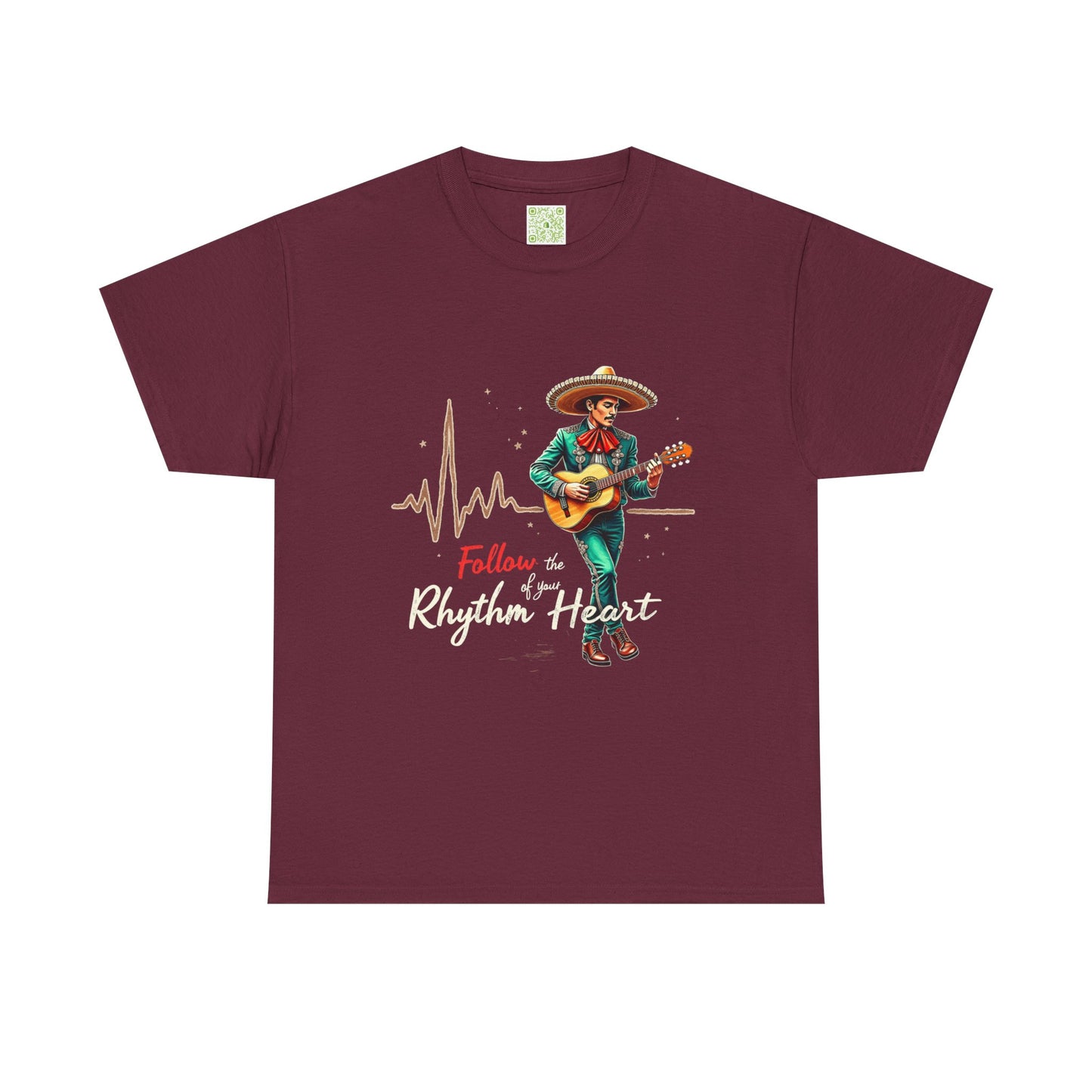 Viva la Vida Follow the Rhythm Heart Tee, Mexican Pride, Musical Vibe Tee, Mexican Pride Shirt, Concert Attire, Casual T-Shirt