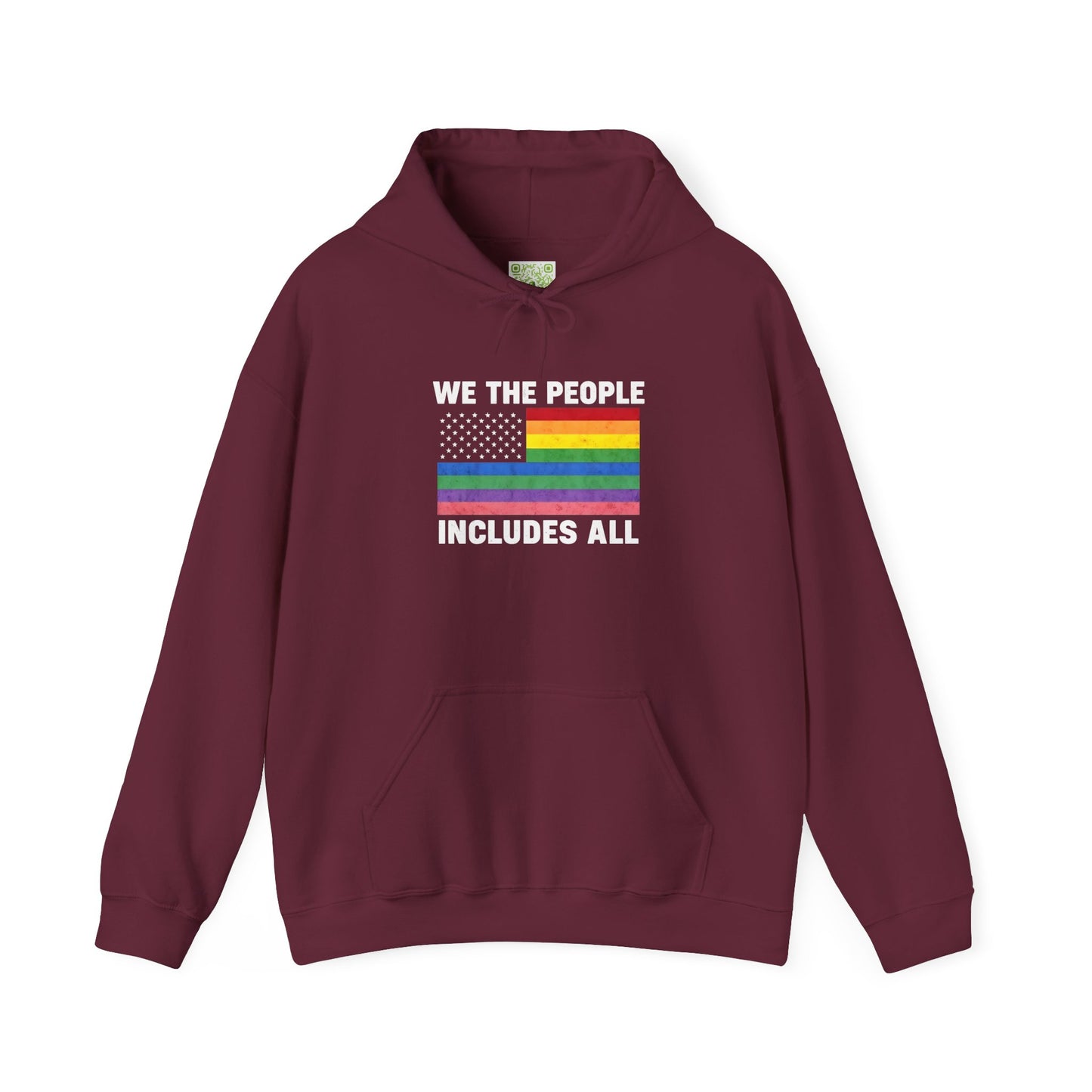 Pride Hoodie With We The People Pride Flag, LGBT Pride Sweatshirt, Bisexual Pride Hoodie, Transgender, Queer Hoodie, Pride Outfit