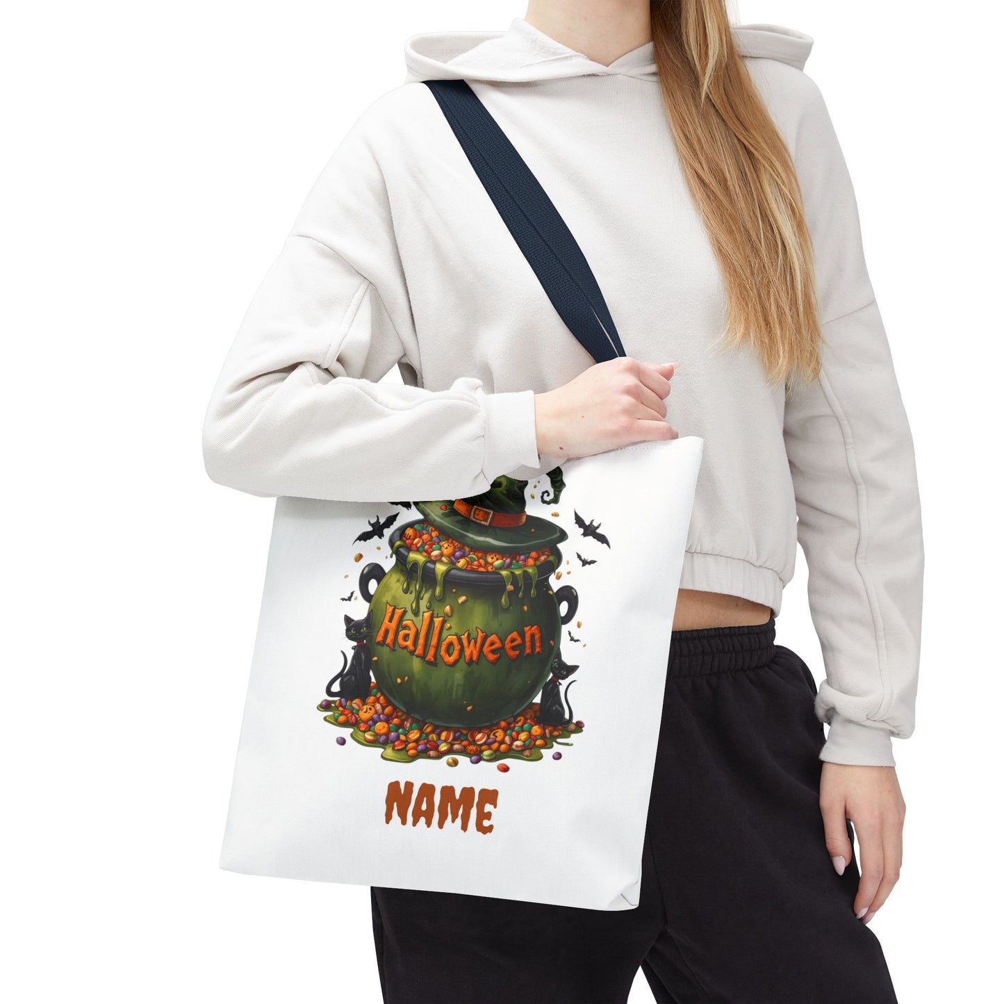 Custom Kids Halloween Trick or Treat Bag – Personalized Candy Tote Sack – Children’s Halloween Gift, Reusable Trick-or-Treat Tote