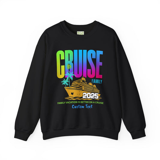 Family Cruise 2025 Sweatshirt, Vibrant Vacation Crewneck, Cruise Shirts, Matching Shirts, Custom Family Shirt