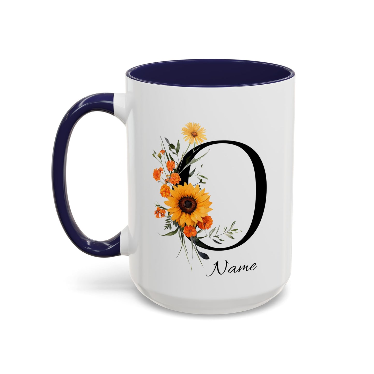 Personalized Floral Monogram - Letter O - Elegant Accent Coffee Mug – Personalized Mothers Day Gift