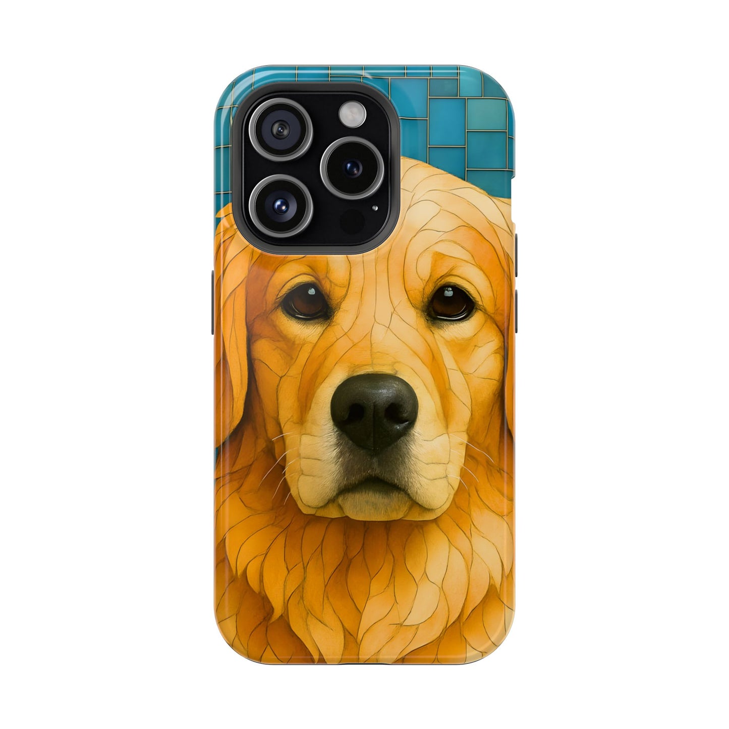 Golden Retriever Mosaic Phone Case, Dog Lover Gift, Protective iPhone Cover, Unique Pet Art, Animal Pattern Case