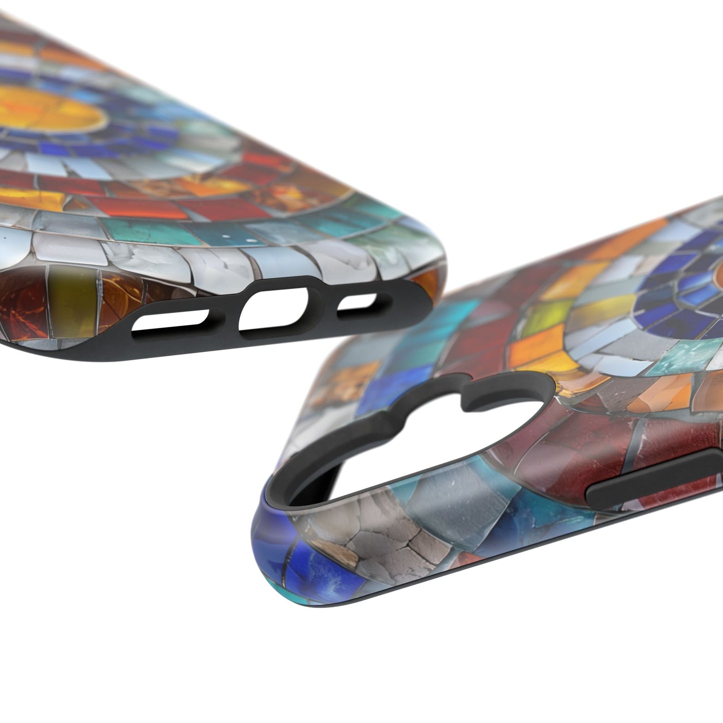 Magnetic Mosaic Phone Case, Trendy iPhone Case, Unique Design, Faux Stained Glass, Custom Phone Cover, Wireless Charging