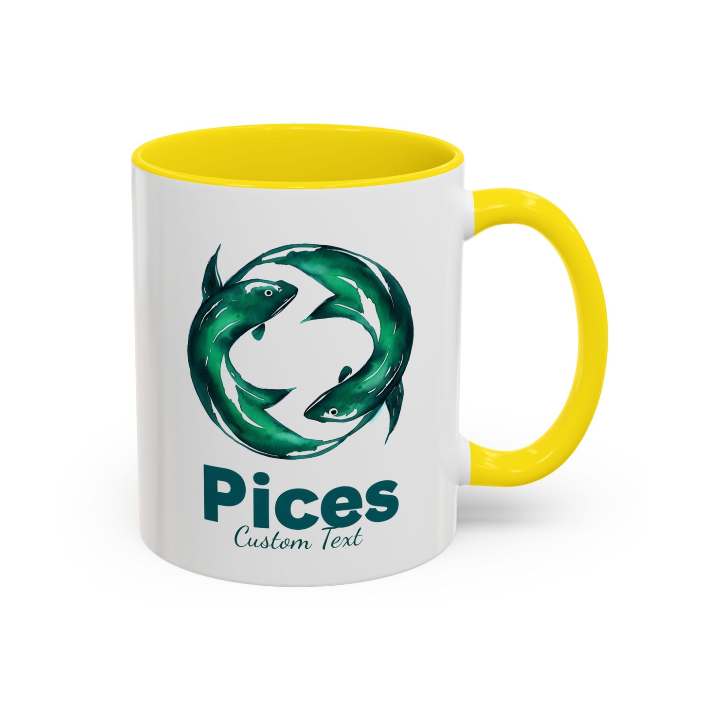 Personalized Pisces Accent Coffee Mug, Zodiac Mug, Astrology Mug, Zodiac Sign Mug, Custom Zodiac Gift, Pisces Birthday Gift