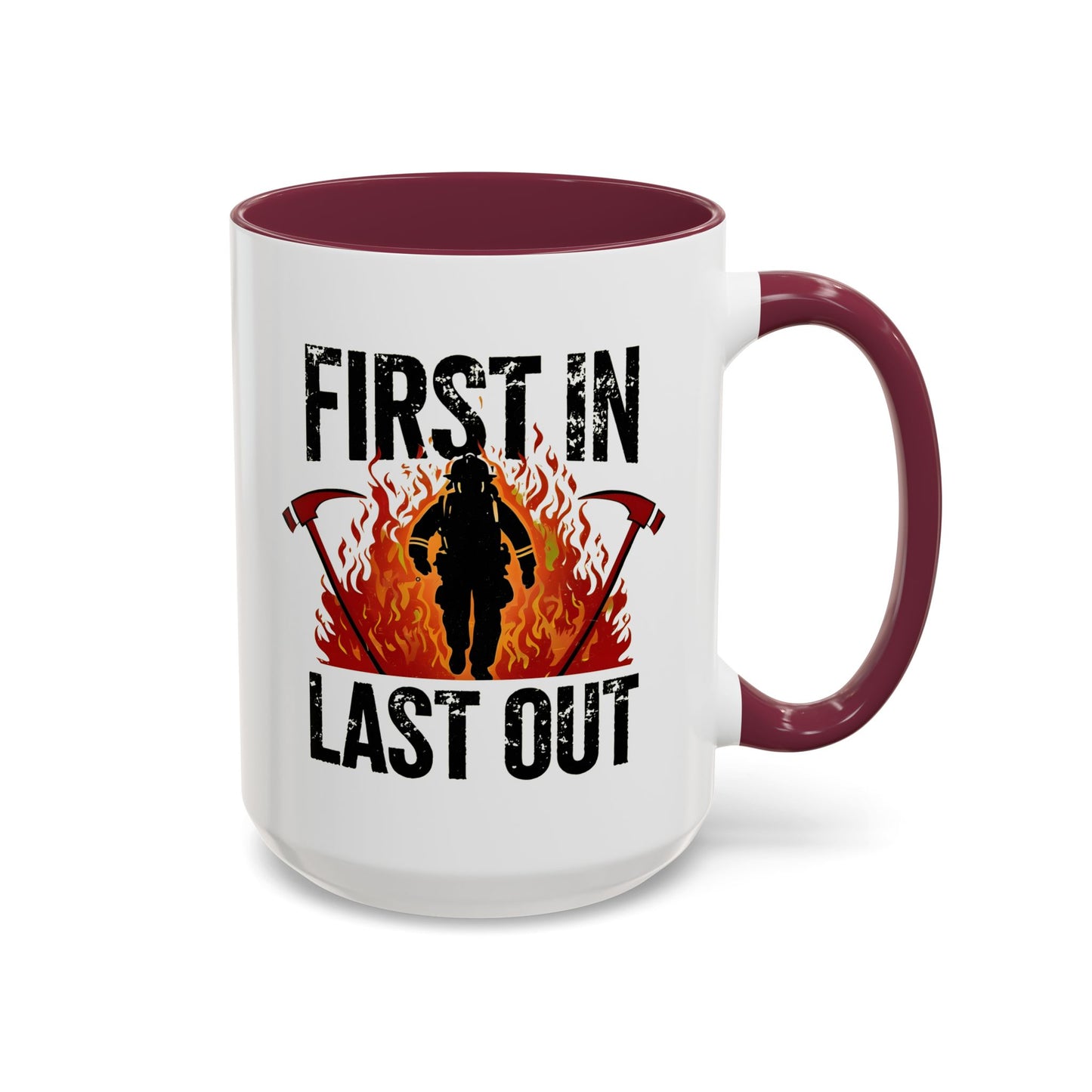 Firefighter First In Last Out Mug, Female Firefighter Gift, Firefighter Wife Mug, Thin Red Line, Firefighter Gift