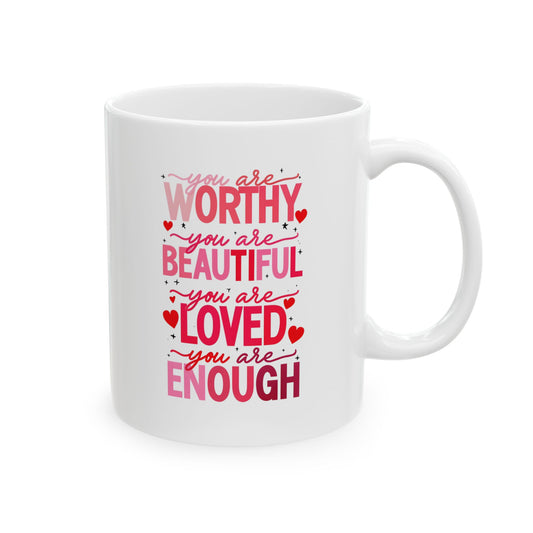 Positive Vibes Mug - Inspirational Quote Valentines Gift, Self-Care Pick-Me-Up, Empower Her Day  - Valentine's Gift