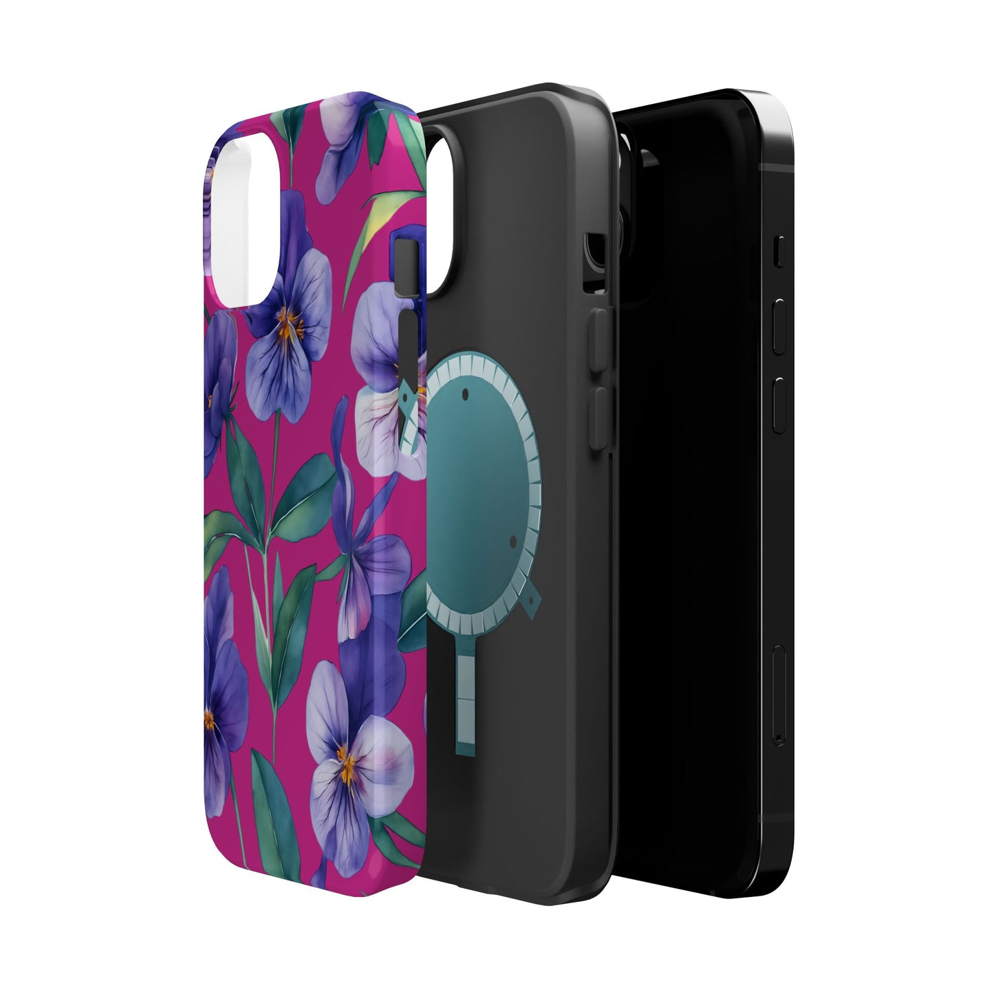 African Violet Floral Magnetic Tough Case, Summer Iphone Case, Wildflower Case, Flower Phone Cover, Stylish Phone Case