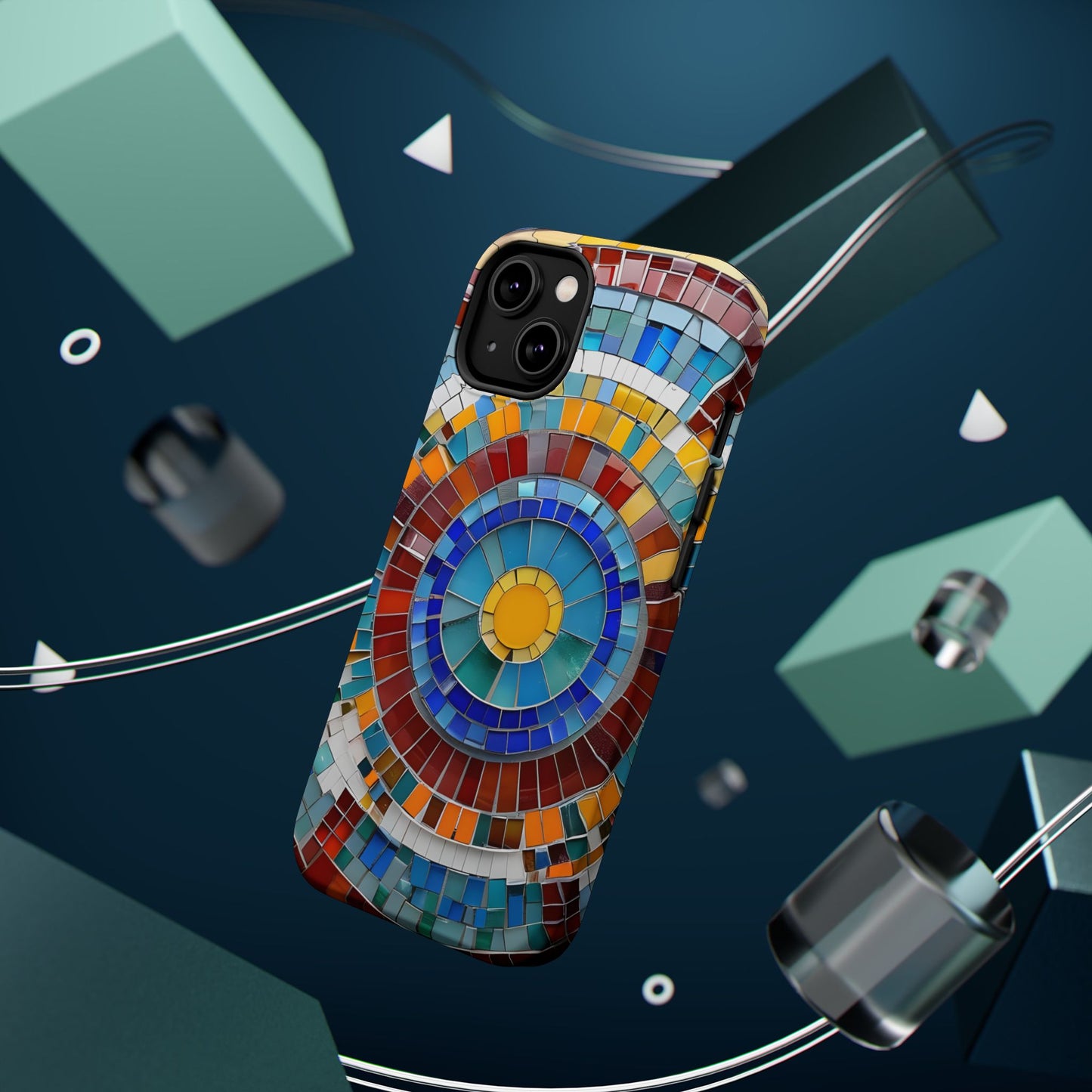 Vibrant Mosaic  iPhone Case - Colorful iPhone Cover, Unique Phone Accessory, MegSafe iPhone cover