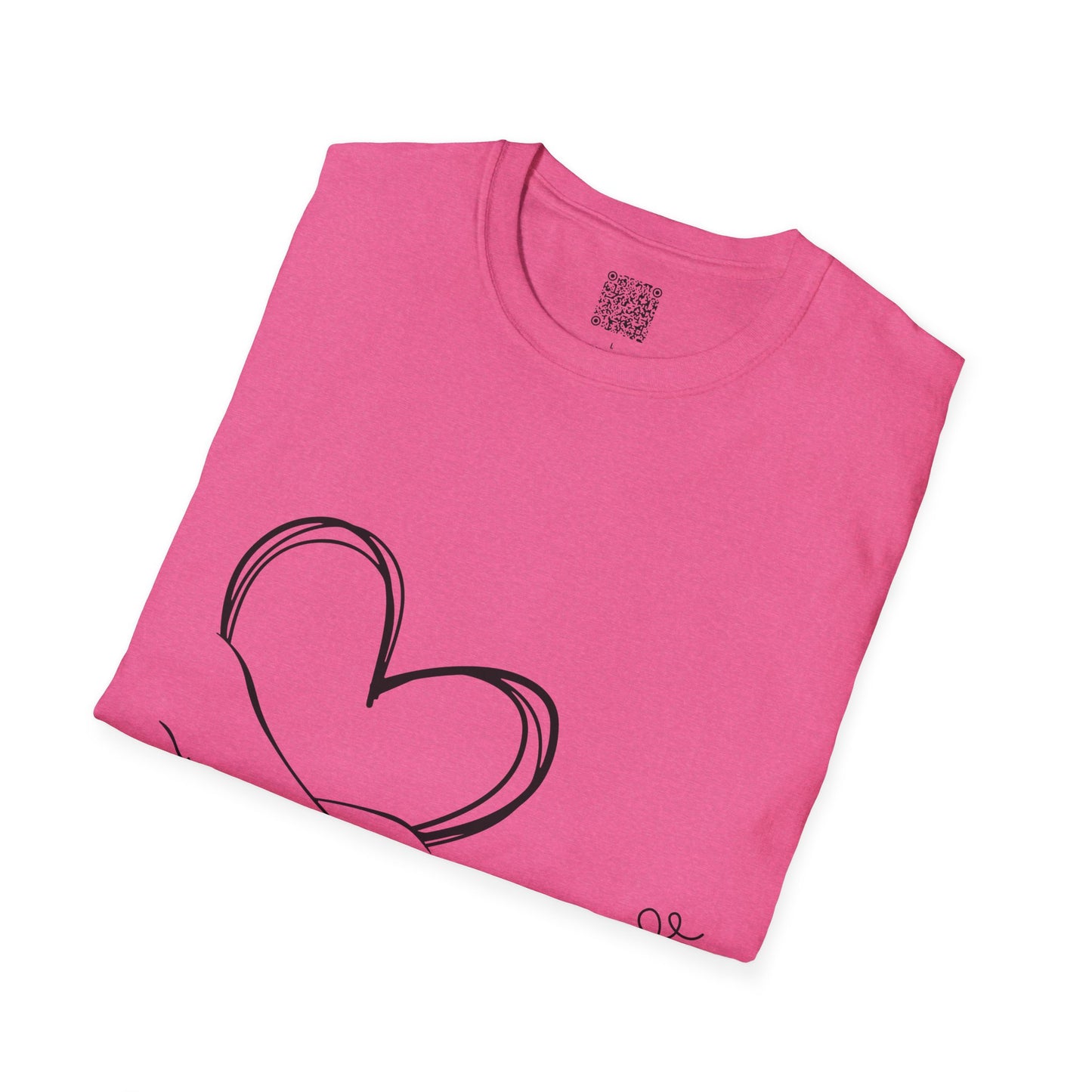 Paw in Hand Love Unisex Softstyle T-Shirt - Hand-Drawn Love Design