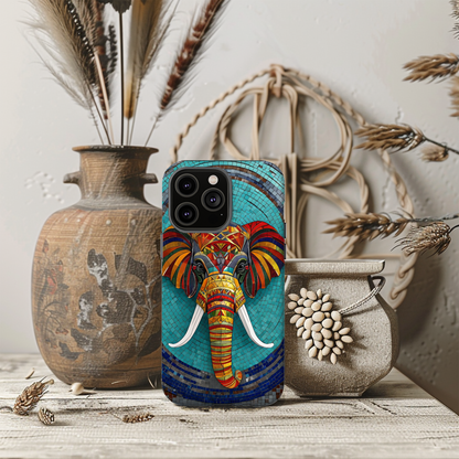 Artistic Elephant Phone Case, Elephant Case, Trendy iPhone Case, Elephant Lover Gift, Unique iPhone Case, Mosaic Design