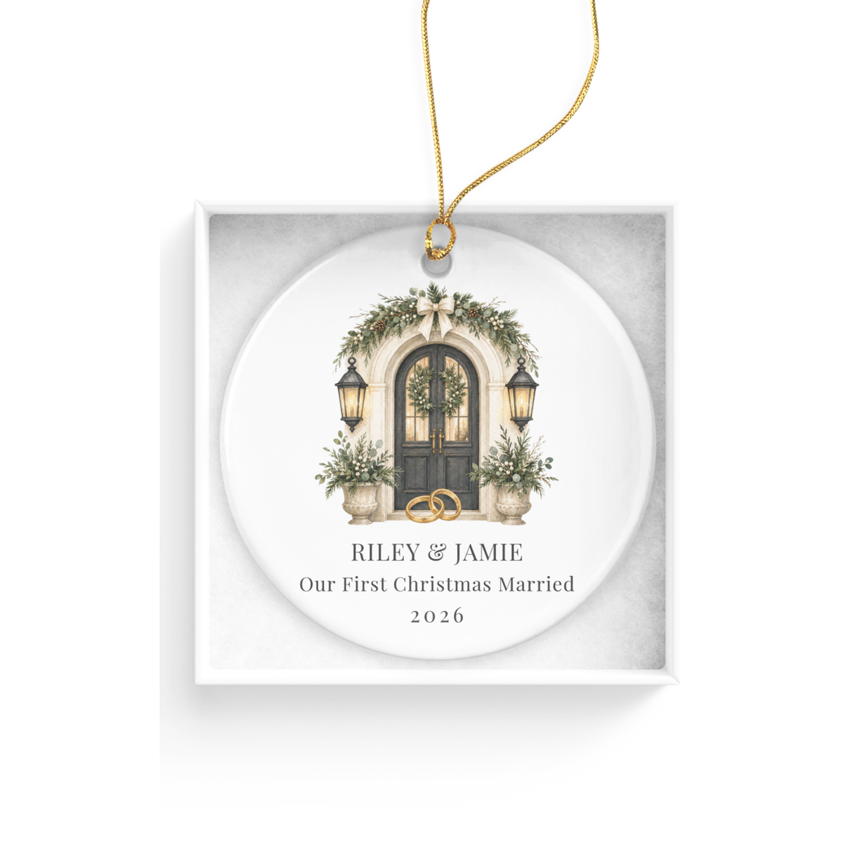 DESIGN C - First Christmas Married ornament