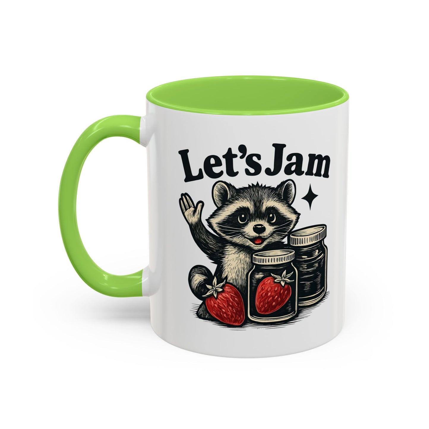 Racoon Mug, Racoon Gifts, Let's Jam Coffee Mug, Strawberry Mug, Cute Summer Mug, Raccoon Strawberry Mug, Funny Raccoon Mug, Trending Now